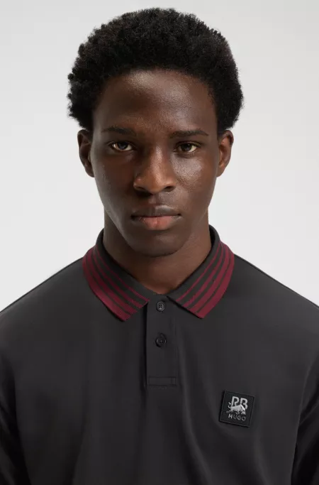 HUGO x RB polo shirt with bull-graphic logo patch