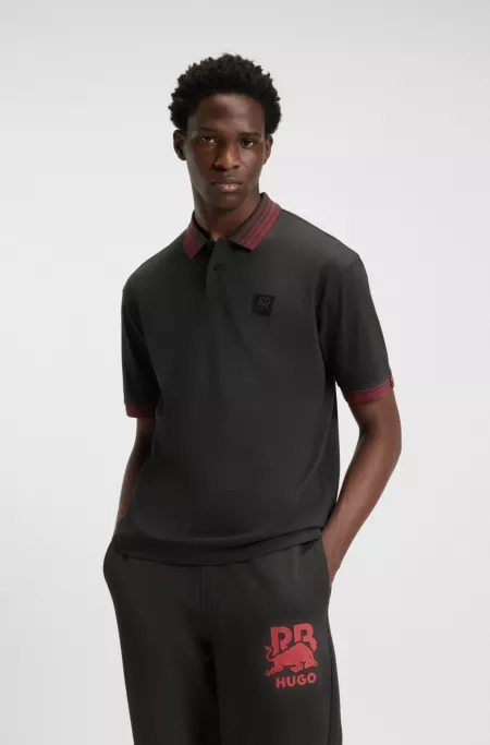 HUGO x RB polo shirt with bull-graphic logo patch