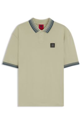 Polo HUGO x RB avec patch logot&eacute; taureau, Beige clair