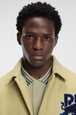 Polo HUGO x RB avec patch logot&eacute; taureau, Beige clair