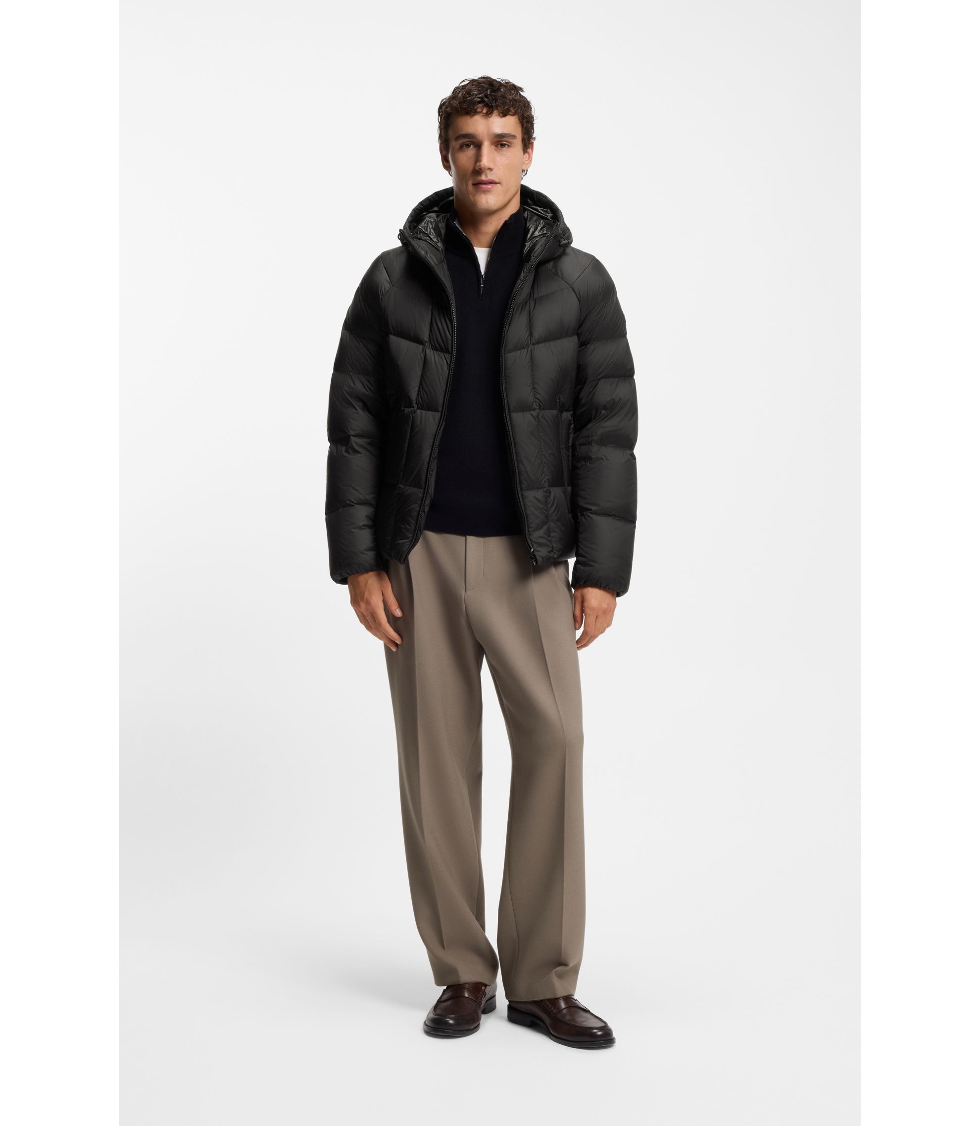 BOSS - Taffeta jacket with water-repellent finish - Black