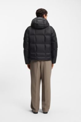 Chaqueta acolchada repelente al agua de tafet&aacute;n ligero, Negro