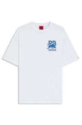 Camiseta HUGO&nbsp;x&nbsp;RB de algod&oacute;n con logo de toro, Blanco