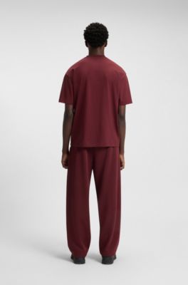 HUGO x RB cotton T-shirt with bull-graphic logo, Dark Red