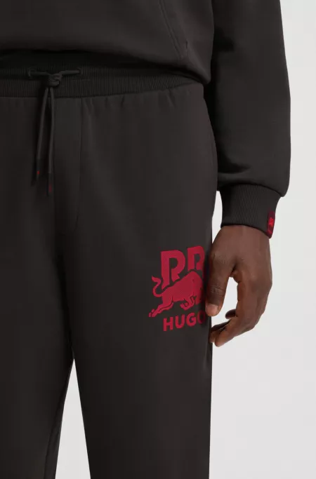 HUGO x RB bull-graphic tracksuit bottoms in cotton terry