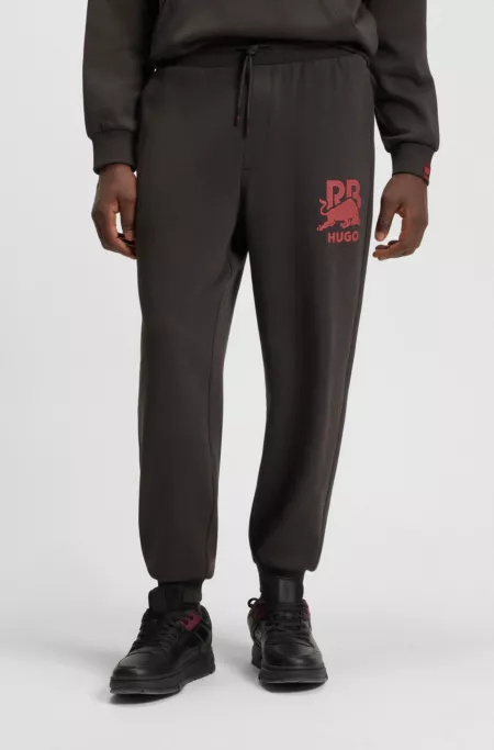 HUGO x RB bull-graphic tracksuit bottoms in cotton terry