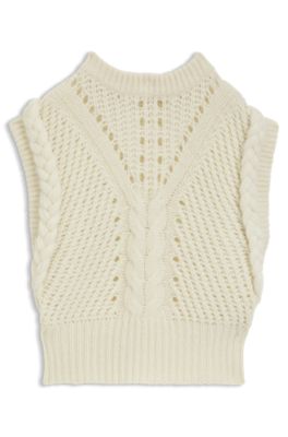 Top relaxed fit sin mangas en hilo italiano estructurado, Blanco