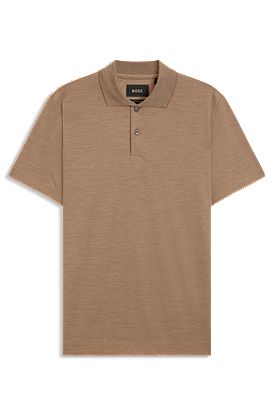 Polo de algodón y seda con ribete en el cuello