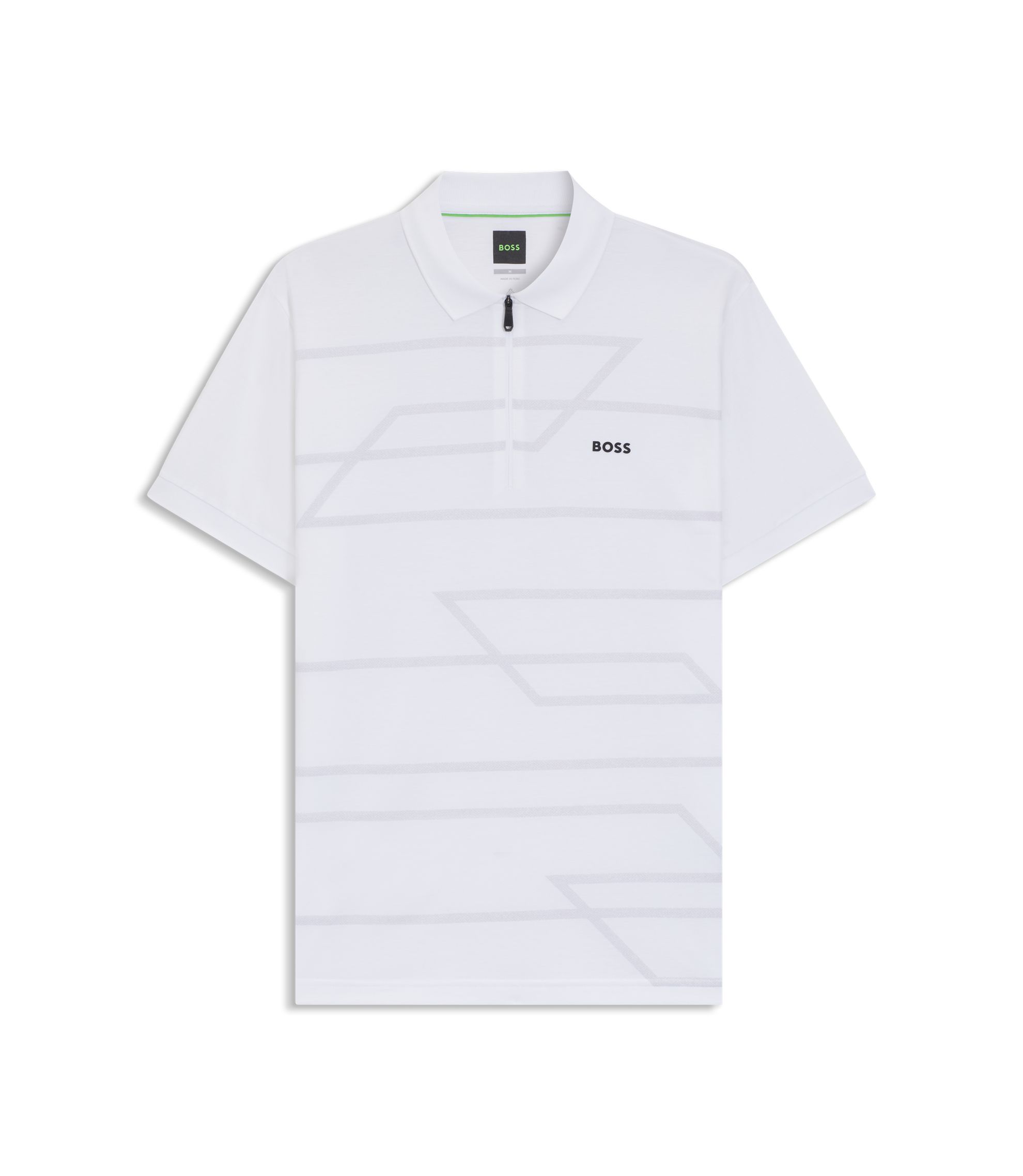 ■Hugo Boss■ Jersey Cotton Polo Shirt Regular Fit 505155964 BOSS - Printed-pattern slim-fit polo shirt in cotton jersey