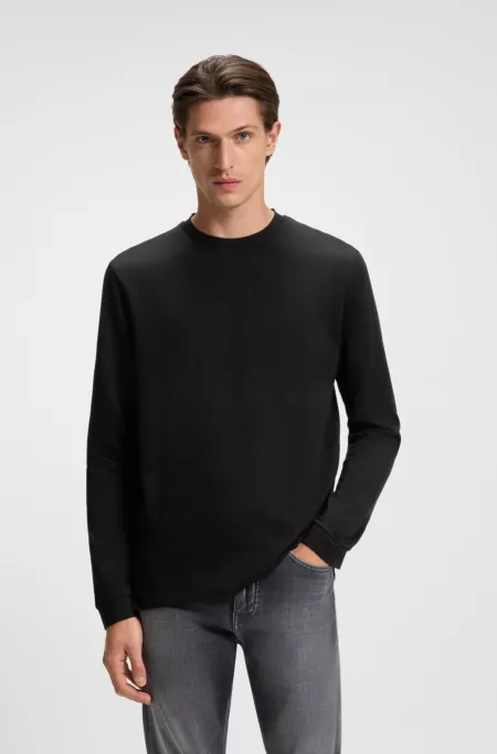 Micro-pattern T-shirt in mercerised cotton