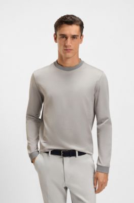 Camiseta de algod&oacute;n mercerizado con micromotivo, Plata