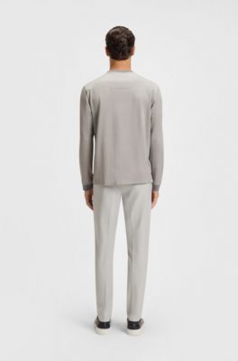 Micro-pattern T-shirt in mercerised cotton, Silver