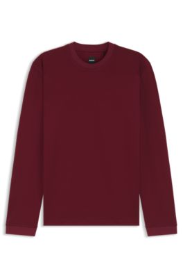 Camiseta de algod&oacute;n mercerizado con micromotivo, Rojo oscuro