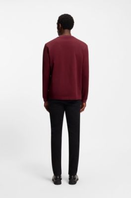 Camiseta de algod&oacute;n mercerizado con micromotivo, Rojo oscuro