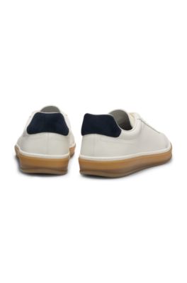 BOSS BY BECKHAM sneakers in leather and suede, White