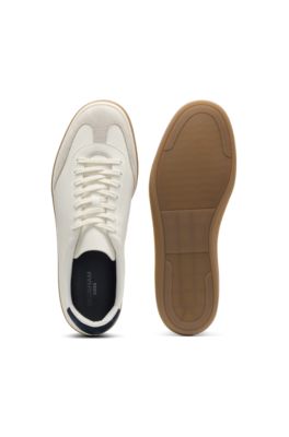 BOSS BY BECKHAM sneakers in leather and suede, White