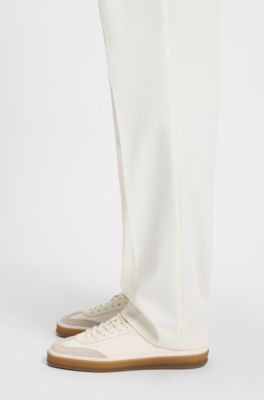 BOSS BY BECKHAM sneakers in leather and suede, White