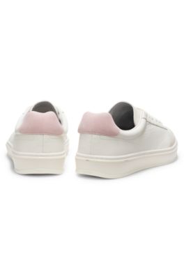 BOSS BY BECKHAM sneakers in leather and suede, White