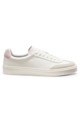 BOSS BY BECKHAM sneakers in leather and suede, White