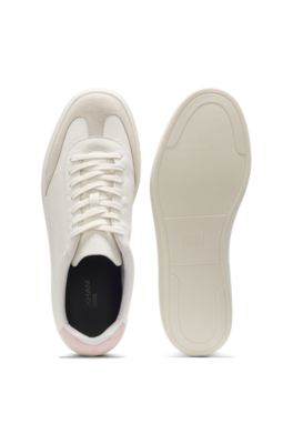 BOSS BY BECKHAM sneakers in leather and suede, White