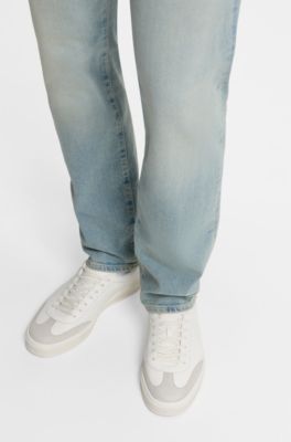 BOSS BY BECKHAM sneakers in leather and suede, White