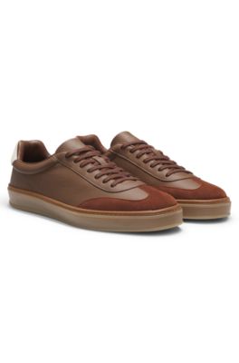 Deportivas BOSS BY BECKHAM en piel y ante, Marr&oacute;n claro