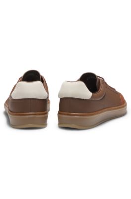 Deportivas BOSS BY BECKHAM en piel y ante, Marr&oacute;n claro