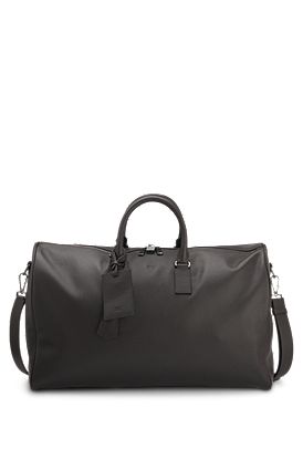 BECKHAM x BOSS holdall in grained leather with address tag