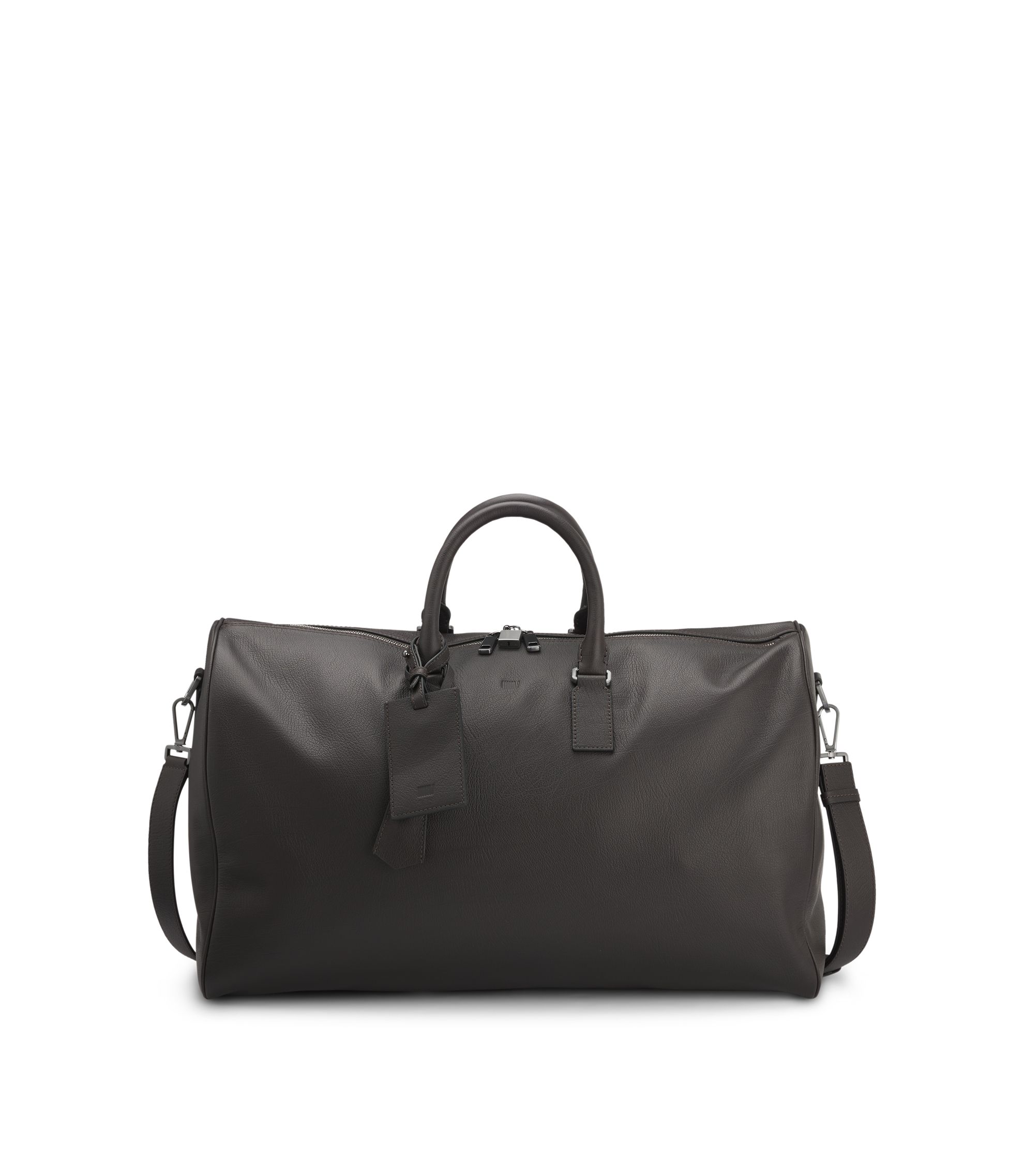 BOSS - BECKHAM x BOSS holdall in grained leather - Dark Brown