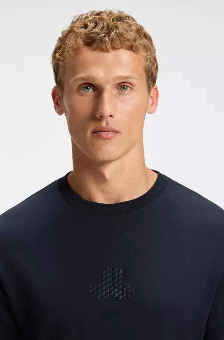 Tonal-artwork T-shirt in interlock cotton