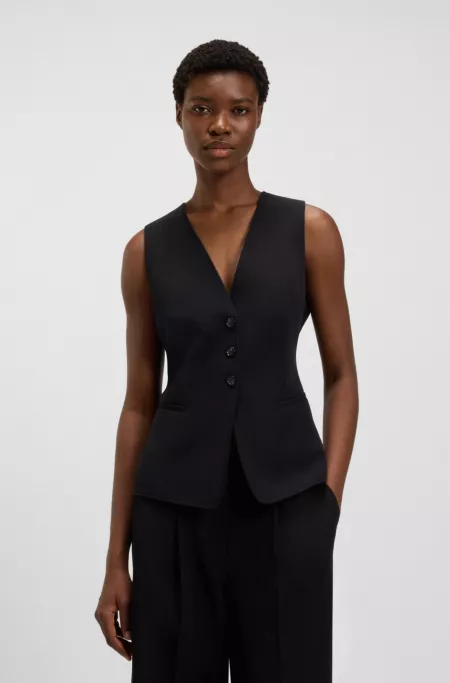 Oversized-fit waistcoat in stretch crepe