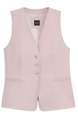 Oversized-fit waistcoat in stretch crepe, Pink