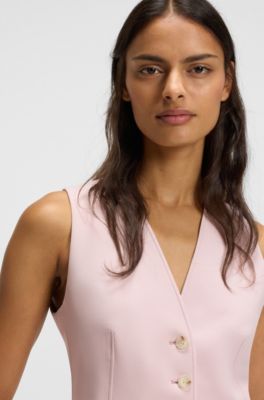 Oversized-fit waistcoat in stretch crepe, Pink