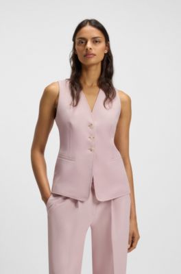 Chaleco ajustable en crep&eacute; el&aacute;stico, Pink