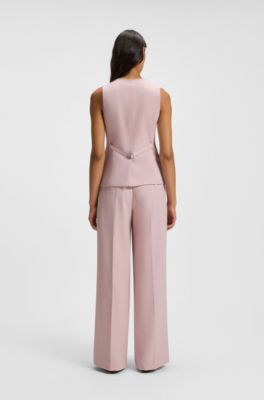Oversized-fit waistcoat in stretch crepe, Pink