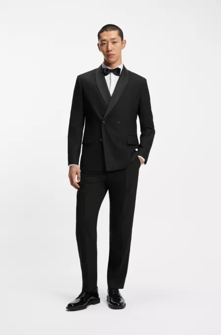 Modern-fit tuxedo jacket with shawl lapels