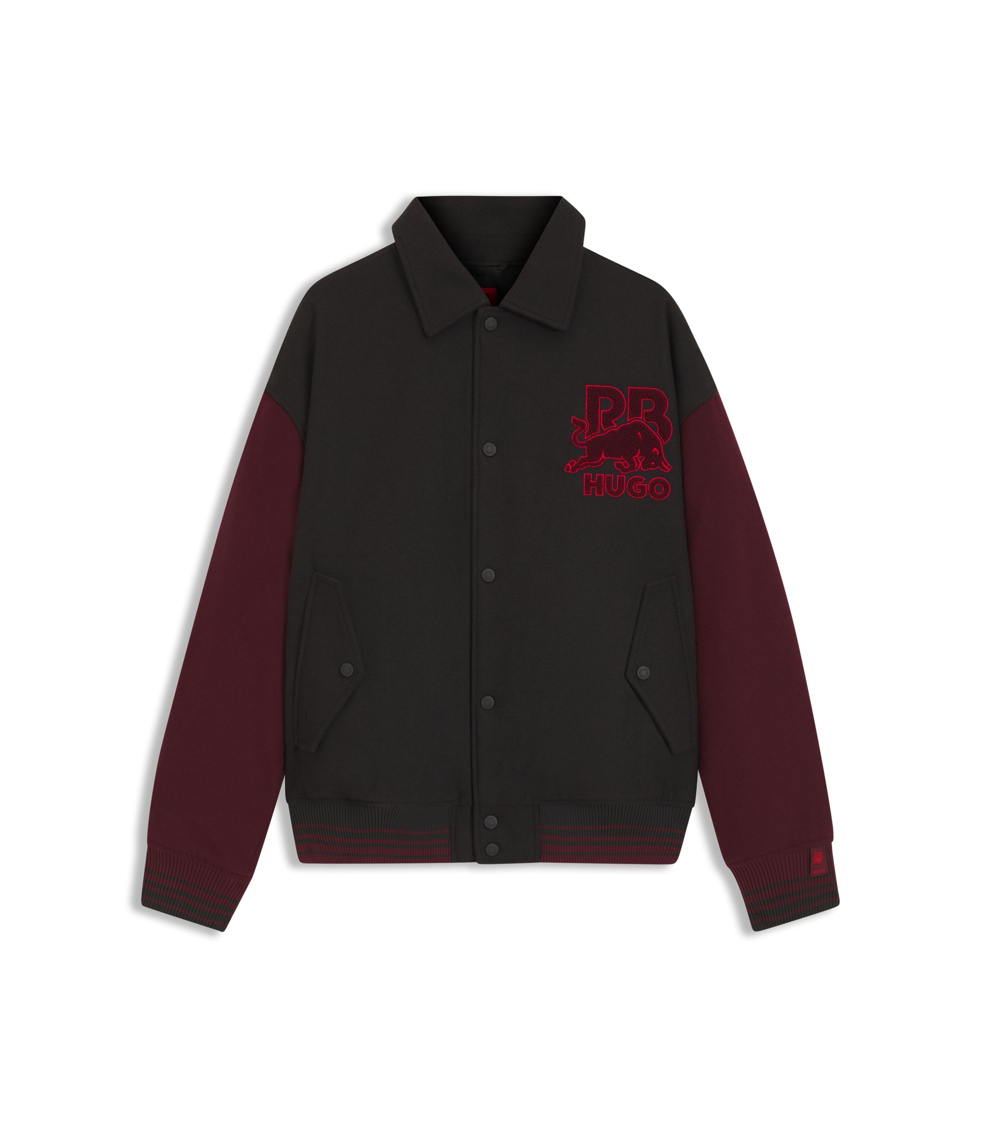 HUGO - HUGO x RB bomber jacket with bull graphics - Dark Brown