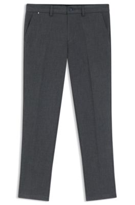 Pantalon Slim en tissu bross&eacute; &agrave; chevrons, Bleu fonc&eacute;