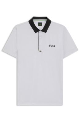 Polo deportivo Paddy en punto el&aacute;stico de secado r&aacute;pido, Blanco