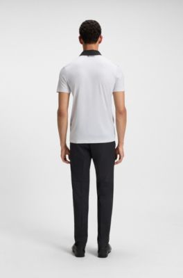 Polo deportivo Paddy en punto el&aacute;stico de secado r&aacute;pido, Blanco