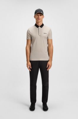 Paddy polo shirt in quick-dry stretch jersey, Beige