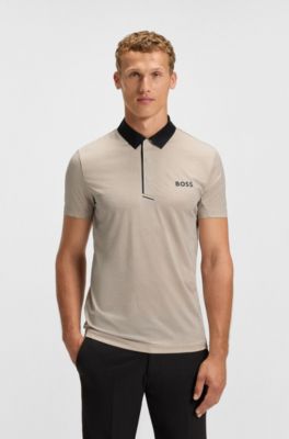 Paddy polo shirt in quick-dry stretch jersey, Beige