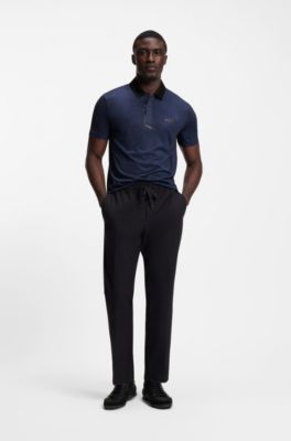 Polo deportivo Paddy en punto el&aacute;stico de secado r&aacute;pido, Azul