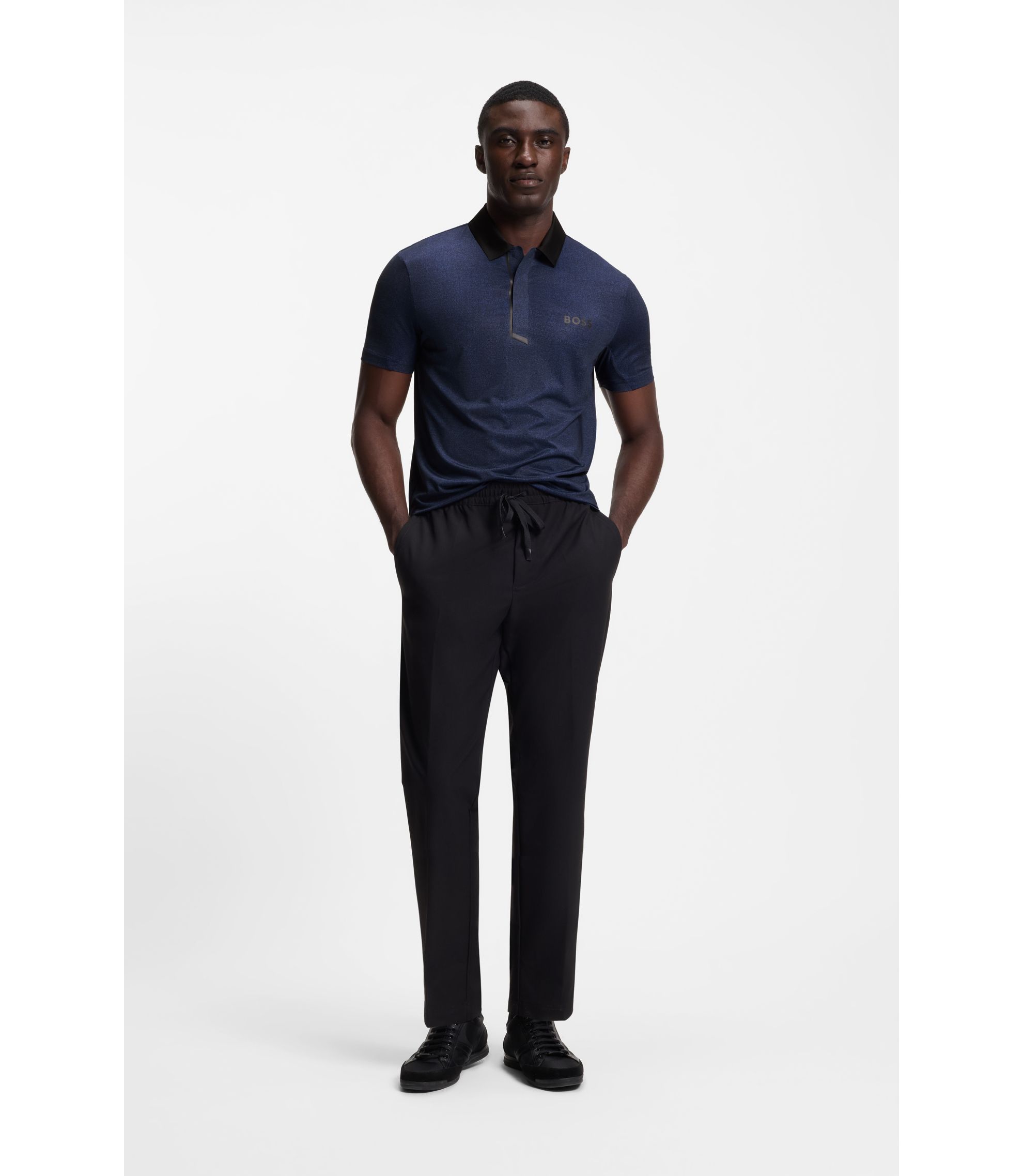 BOSS - Paddy polo shirt in quick-dry stretch jersey - Blue