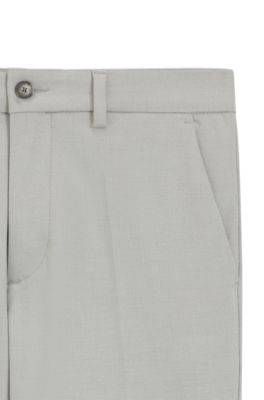 Pantalones slim fit en tejido dobby el&aacute;stico antimanchas, Plata