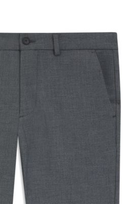 Pantalones slim fit en tejido dobby el&aacute;stico antimanchas, Gris