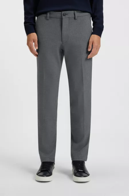 Stain-repellent slim-fit trousers in stretch dobby