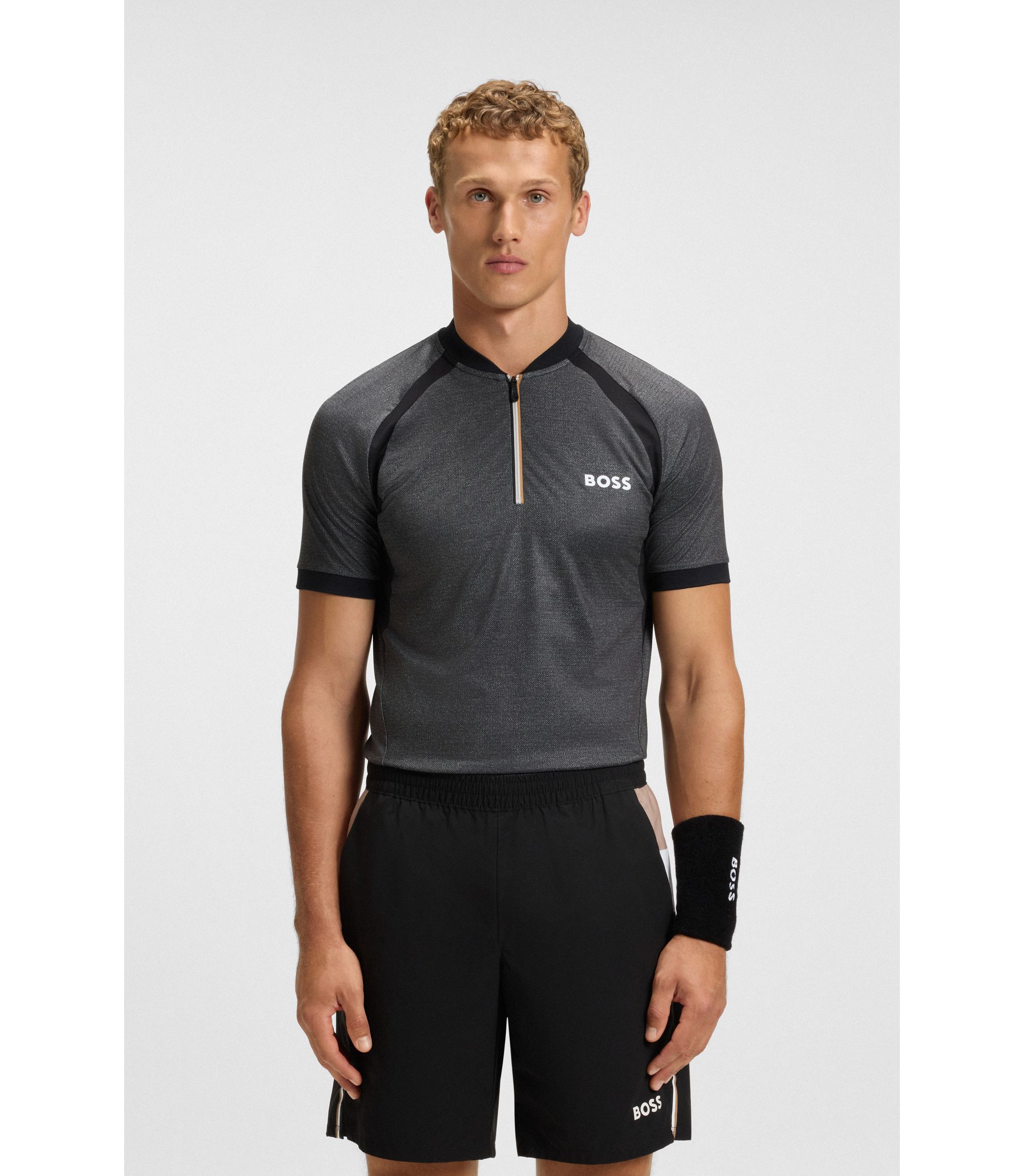 ■Hugo Boss■ Mesh Half Zip Polo Shirt 50491409404 SR23_5049 hbna50549498_001_350?wid=1980&