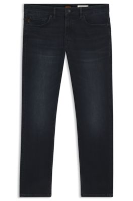 Delaware blue-black slim-fit jeans in soft-motion denim, Dark Blue