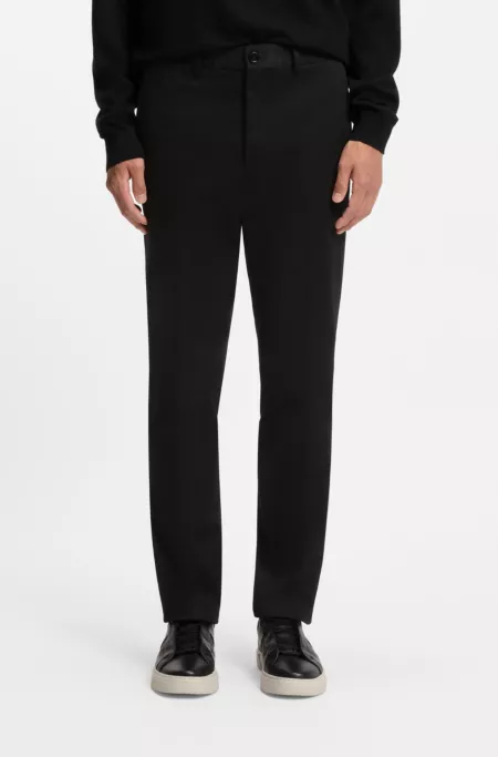 Slim-fit trousers in cotton, cashmere and stretch